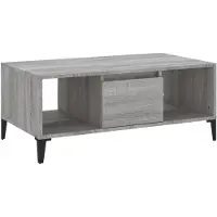 vidaXL Salontafel 90x50x36,5 cm bewerkt hout grijs sonoma