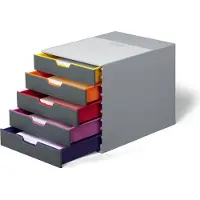 Durable ladebox VARICOLOR, 5 schuifladen, C4, grijs/antraciet
