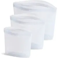 Stasher - Bowl 1&2&4-Cup Vershoudzak Set van 3 Stuks - Siliconen - Transparant -