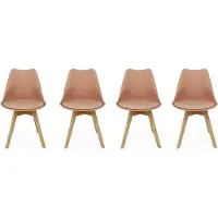 Sweeek Set van 4 kuipstoelen Oudroze