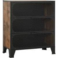 vidaXL Opbergkast 72x36x82 cm metaal en MDF rustiek bruin