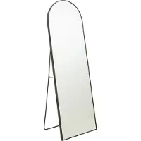 J-Line spiegel Op Voet Afgerond - glas/metaal - zwart - 50 x 150 cm