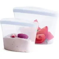 Stasher - Bowl 1&2-Cup Vershoudzak Set van 2 Stuks - Siliconen - Transparant -