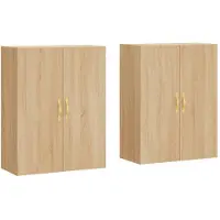 vidaXL Hangkasten 2 st 69,5x34x90 cm sonoma eikenkleurig