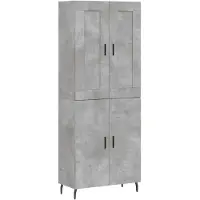 vidaXL Hoge kast 69,5x34x180 cm bewerkt hout betongrijs