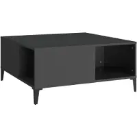 vidaXL Salontafel 80x80x36,5 cm bewerkt hout zwart