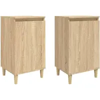 vidaXL Nachtkastjes 2 st 40x35x70 cm bewerkt hout sonoma eikenkleurig