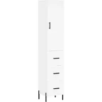 vidaXL Hoge kast 34,5x34x180 cm bewerkt hout wit