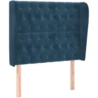 vidaXL Hoofdbord met randen 93x23x118/128 cm fluweel donkerblauw
