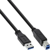 Intos USB-A naar USB-B kabel - USB3.0 - tot 2A / zwart - 5 meter