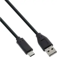 InLine USB 2.0-kabel, USB-C-stekker naar A-stekker, zwart, 1,5m