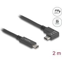 DeLOCK USB 5 Gbps kabel USB Type-C plug naar USB Type-C -Haakse stekker links / rechts 2 m 4K PD 60 W met e-markering