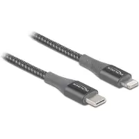 DeLOCK Data and charging cable USB Type-C to Lightning for iPhone, iPad and iPod grey 0.5 m MFi