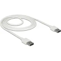 DeLOCK Easy-USB-A naar Easy-USB-A kabel - USB2.0 - tot 2A / wit - 2 meter