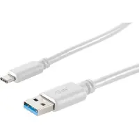 S/CONN USB-C naar USB-A kabel - USB3.0 - tot 2A / wit - 3 meter