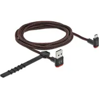 DeLOCK Easy-Micro USB - Easy-USB-A kabel | haaks boven/beneden | USB2.0 | 10W | nylon | 2 meter