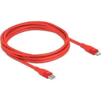 DeLOCK Data and charging cable USB Type-C to Lightning for iPhone, iPad and iPod red 2 m MFi