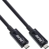 InLine USB 3.2 Gen.2 AOC-kabel, USB-C male / male, zwart, 7,5m