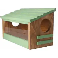 Tuinplus Eekhoornhuisje Eekhoornvoederhuis Groen Dak Groot - Eekhoorn Nest - - Houtkleur - 889451