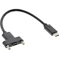 InLine USB-C (m) naar USB-C (v) inbouw adapter - USB3.2 (tot 10 Gbit/s) - PD tot 20V/5A / zwart - 0,20 meter
