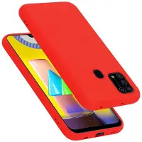 Cadorabo TPU Liquid Silicone Case Cover (Melkweg M31), Smartphonehoes, Rood
