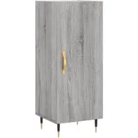 vidaXL Dressoir 34,5x34x90 cm bewerkt hout grijs sonoma eikenkleurig