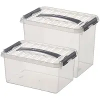Sunware Opberg boxen set van 6x stuks in 6 en 9 Liter kunststof met deksel - Opbergbox