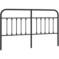 vidaXL Vervangend hoofdbord metaal zwart 180 cm