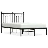 vidaXL Bedframe met hoofdbord metaal zwart 120x190 cm