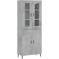 vidaXL Hoge kast 69,5x34x180 cm bewerkt hout betongrijs