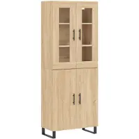 vidaXL Hoge kast 69,5x34x180 cm bewerkt hout sonoma eikenkleurig