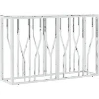 vidaXL Wandtafel 110x30x70 cm roestvrij staal en glas zilverkleurig