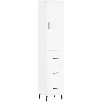 vidaXL Hoge kast 34,5x34x180 cm bewerkt hout wit