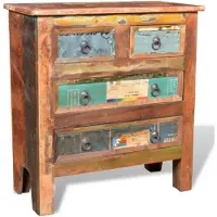 vidaXL Kast met 4 lades massief gerecycled hout