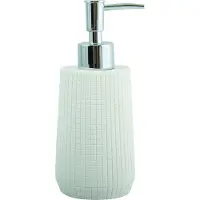 Spirella MSV Zeeppompje/dispenser - Squares - kunststeen - wit - 7 x 18 cm - 275 ml - Zeeppompjes