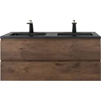 Guido Gusto Badkamermeubel Summer 120cm walnoot met zwarte wastafel