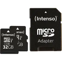 Intenso 32GB SDHC Premium double pack microSDHC-kaart Retail 32 UHS-I, Class 10