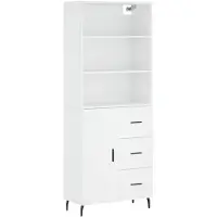 vidaXL Hoge kast 69,5x34x180 cm bewerkt hout wit