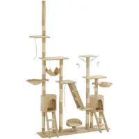 vidaXL Kattenkrabpaal met sisal krabpalen 230-250 cm beige