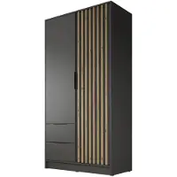 Meubella Kledingkast Antraciet Eiken 105x51x200 Garderobekast