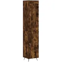 vidaXL Hoge kast 34,5x34x180 cm bewerkt hout gerookt eikenkleurig