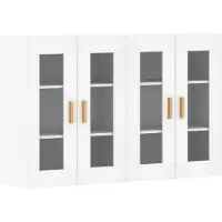 vidaXL Hangkasten 2 st bewerkt hout wit