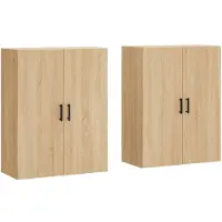 vidaXL Hangkasten 2 st 69,5x34x90 cm sonoma eikenkleurig