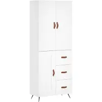 vidaXL Hoge kast 69,5x34x180 cm bewerkt hout wit