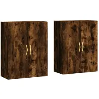 vidaXL Hangkasten 2 st 69,5x34x90 cm gerookt eikenkleurig