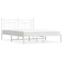 vidaXL Bedframe met hoofdbord metaal wit 180x200 cm