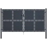 vidaXL Tuinpoort staal 300x175 cm antraciet