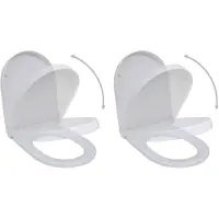 vidaXL Toiletzittingen met zachte sluiting, 2 stuks, kunststof, wit