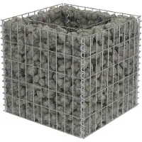 vidaXL Gabion plantenbak verhoogd 50x50x50 cm gegalvaniseerd staal