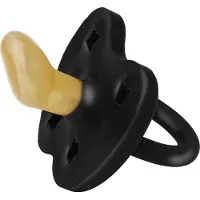 Hevea Fopspeen - Natuurlijk rubber / Buitenzijde Space Black / orthodontisch / Ster & Maan (vanaf 3 maanden)